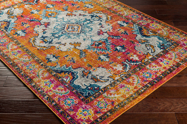 Surya Harput Hap-1118 Dark Blue, Sky Blue, Bright Orange, Bright Pink Rugs.