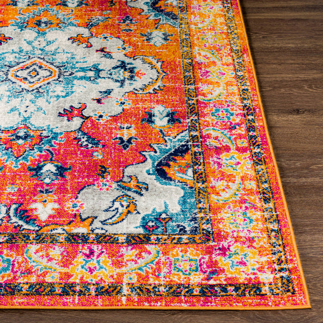 Surya Harput Hap-1118 Dark Blue, Sky Blue, Bright Orange, Bright Pink Rugs.