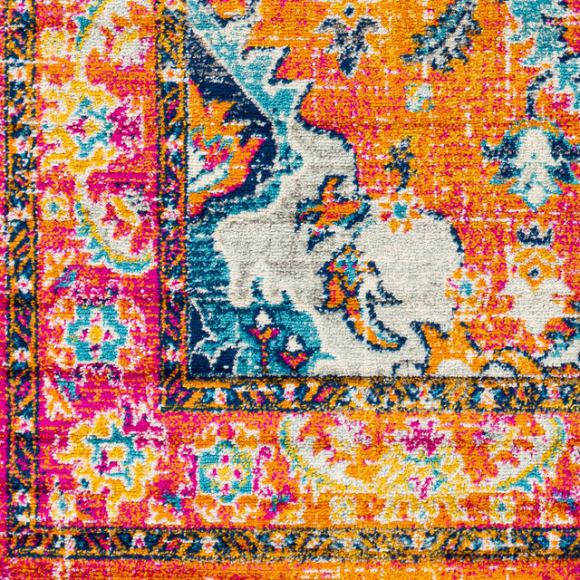 Surya Harput Hap-1118 Dark Blue, Sky Blue, Bright Orange, Bright Pink Rugs.