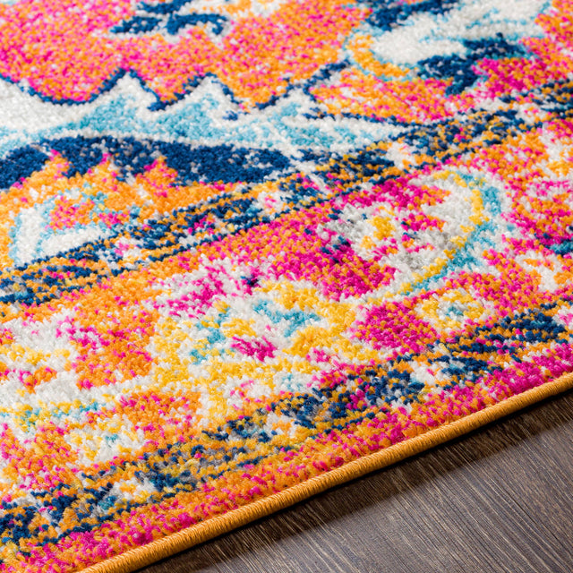 Surya Harput Hap-1118 Dark Blue, Sky Blue, Bright Orange, Bright Pink Rugs.