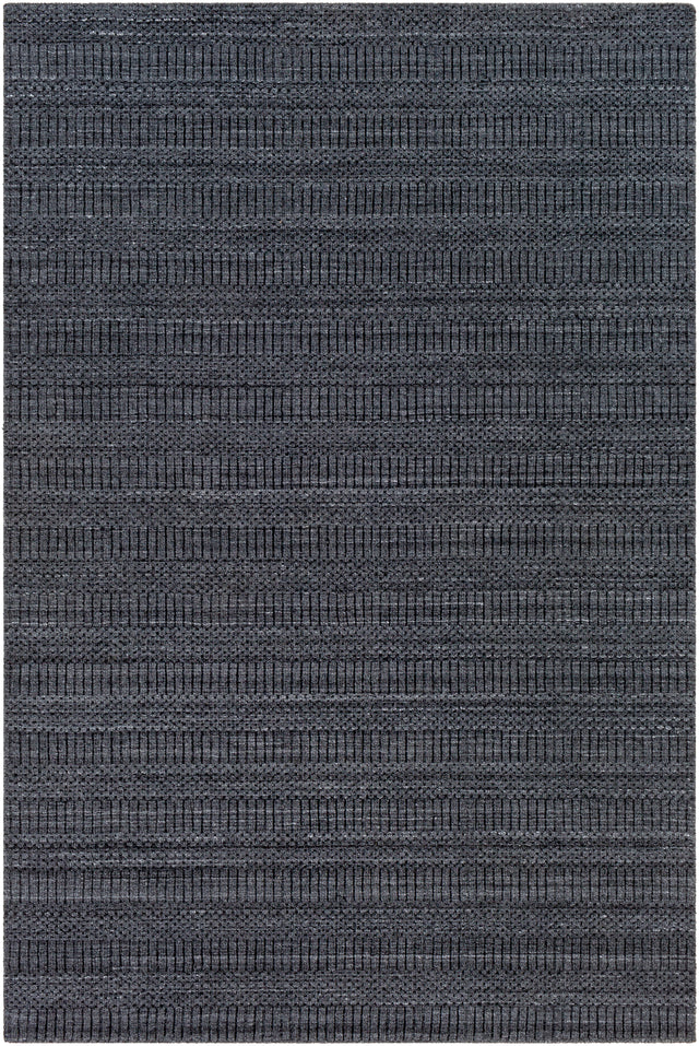 Surya Hickory Hck-2300 Charcoal, Black Rug.