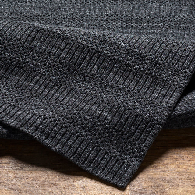 Surya Hickory Hck-2300 Charcoal, Black Rug.