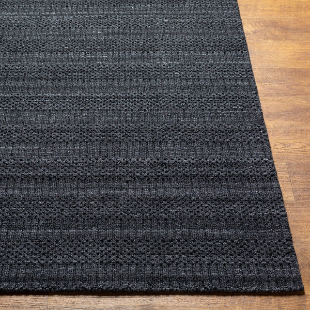 Surya Hickory Hck-2300 Charcoal, Black Rug.