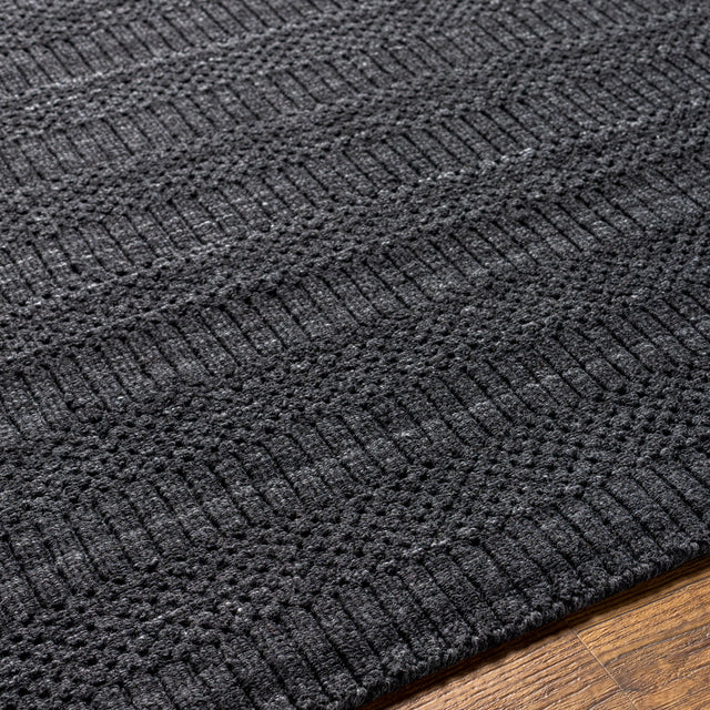 Surya Hickory Hck-2300 Charcoal, Black Rug.