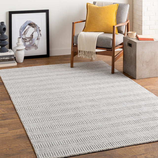 Surya Hickory Hck-2302 Light Beige, Gray Rug.