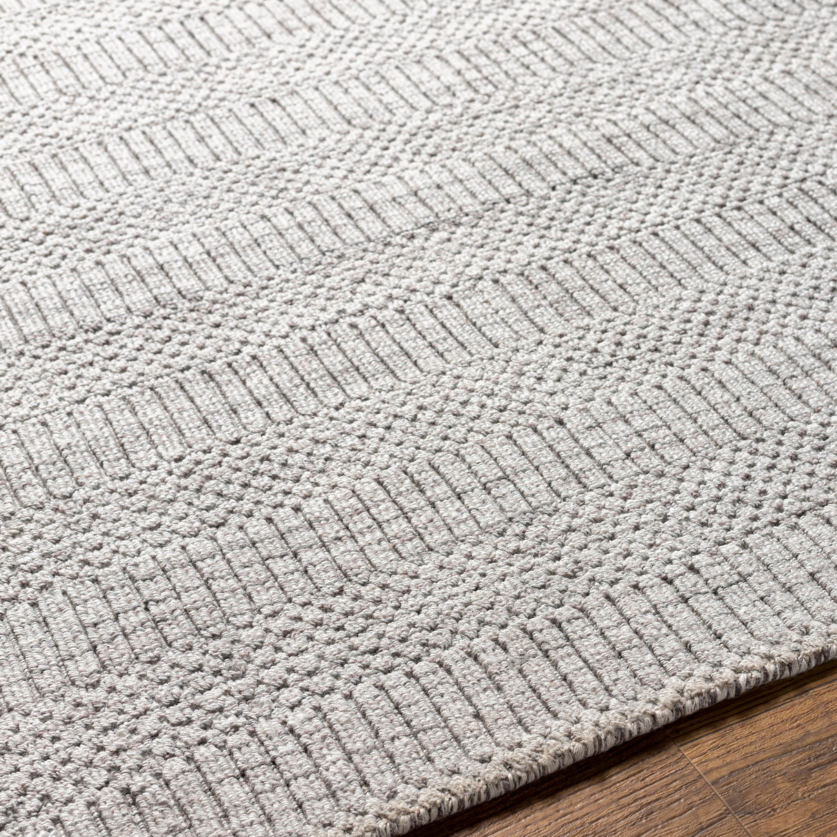Surya Hickory Hck-2302 Light Beige, Gray Rug.