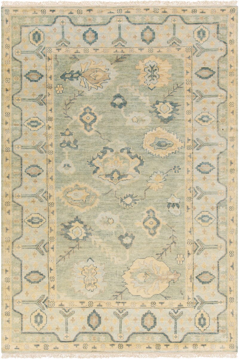Surya Hillcrest Hil-9017 Olive / Gold / Sea Foam / Teal Rugs.