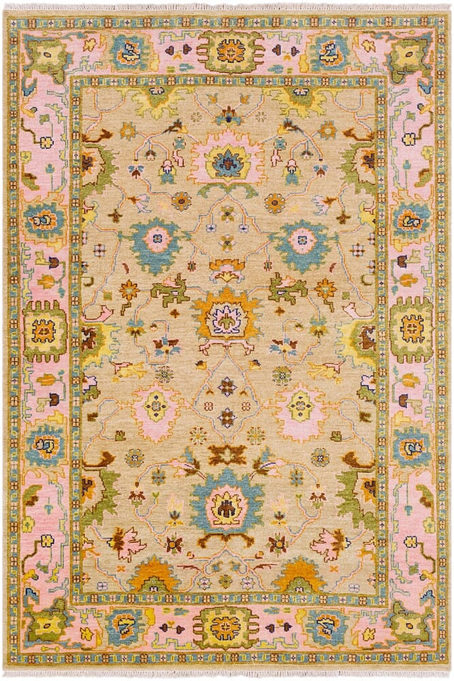 Surya Hillcrest Hil-9043 Tan, Bright Pink, Olive, Aqua, Navy Rugs.