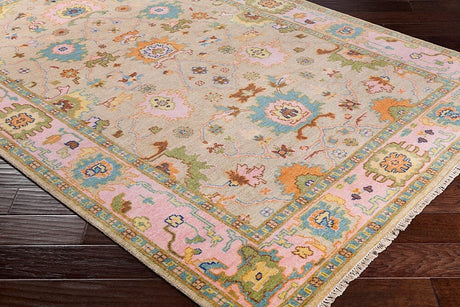 Surya Hillcrest Hil-9043 Tan, Bright Pink, Olive, Aqua, Navy Rugs.