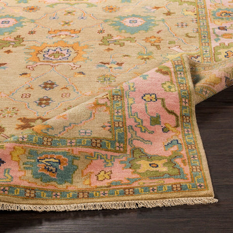 Surya Hillcrest Hil-9043 Tan, Bright Pink, Olive, Aqua, Navy Rugs.