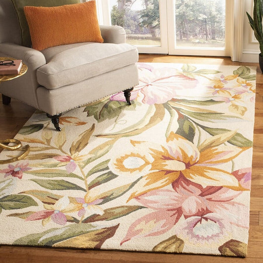 Safavieh Chelsea Hk212A Ivory Floral / Country Area Rug
