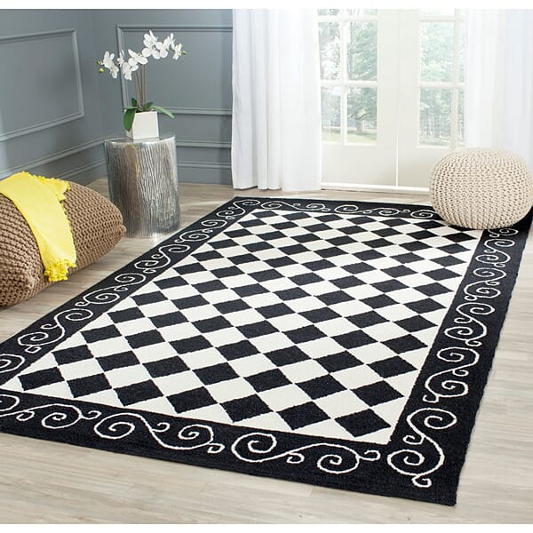 Safavieh Chelsea hk711a Black / Ivory Floral / Country Area Rug