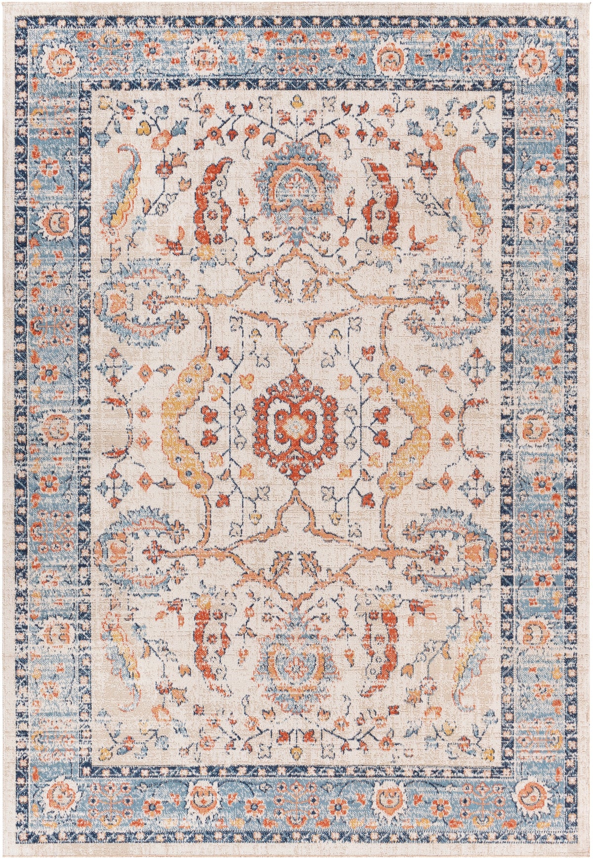 Surya Huntington Beach Htb-2301 Burnt Orange, Denim, Camel, Dark Blue Rugs.