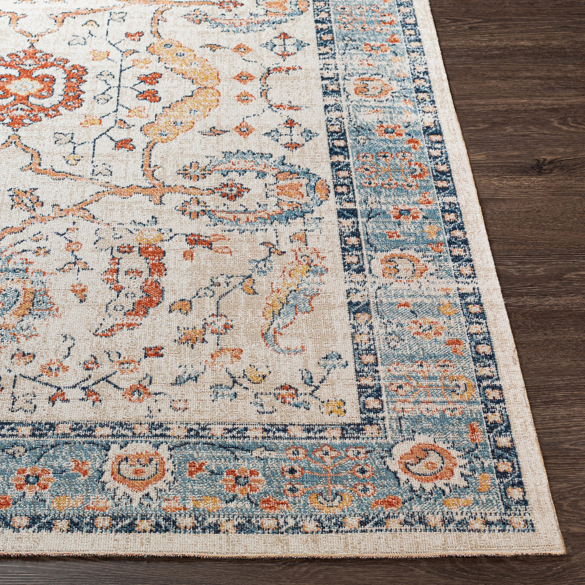 Surya Huntington Beach Htb-2301 Burnt Orange, Denim, Camel, Dark Blue Rugs.