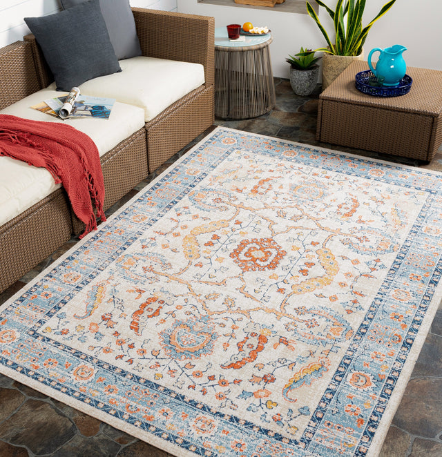 Surya Huntington Beach Htb-2301 Burnt Orange, Denim, Camel, Dark Blue Rugs.