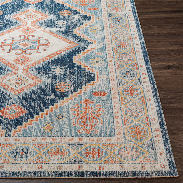 Surya Huntington Beach Htb-2303 Dark Blue, Denim, Burnt Orange, Camel Rugs.