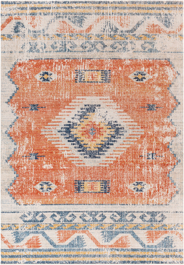 Surya Huntington Beach Htb-2306 Burnt Orange, Dark Blue, Camel, Denim Rugs.
