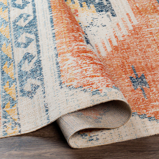 Surya Huntington Beach Htb-2306 Burnt Orange, Dark Blue, Camel, Denim Rugs.
