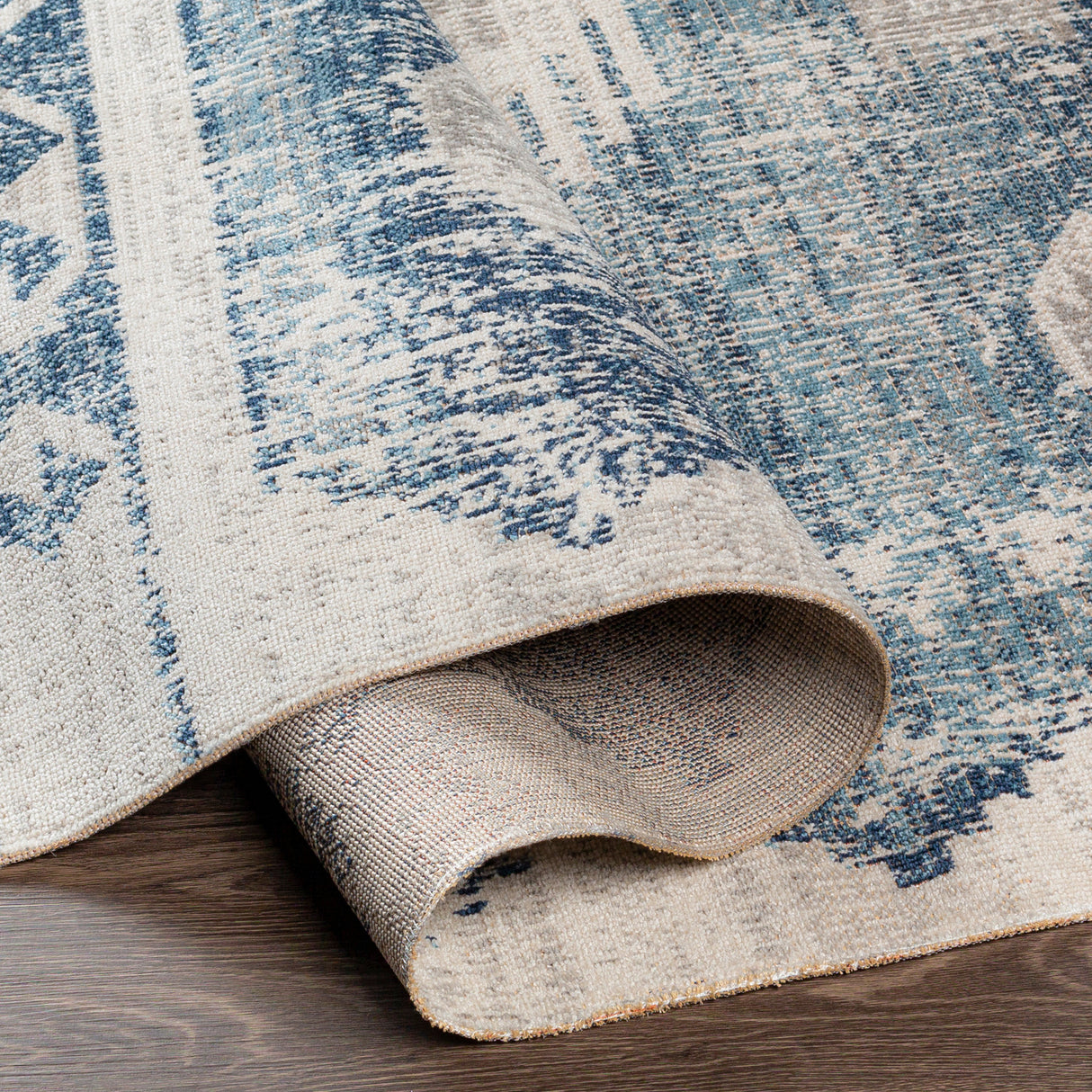 Surya Huntington Beach Htb-2307 Dark Blue, Denim, Light Gray, Cream Rugs.