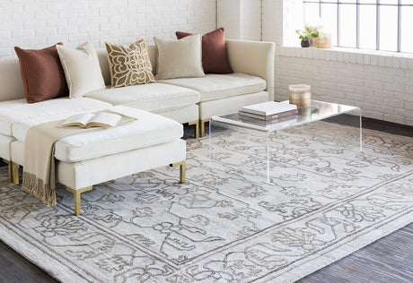 Surya Hightower Htw-3003 Light Gray, Camel, Dark Brown Rugs.
