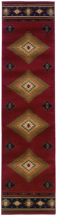 Oriental Weavers Sphinx Hudson 087k1 Red / Green Southwestern Area Rug