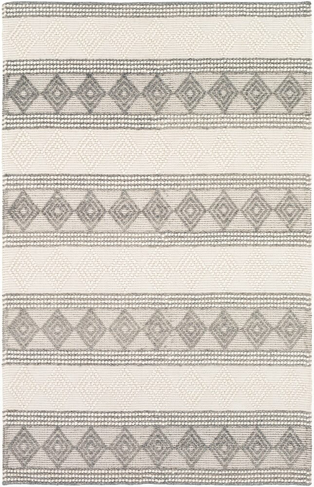 Surya Hygge Hyg-2300 Charcoal, White Rug.