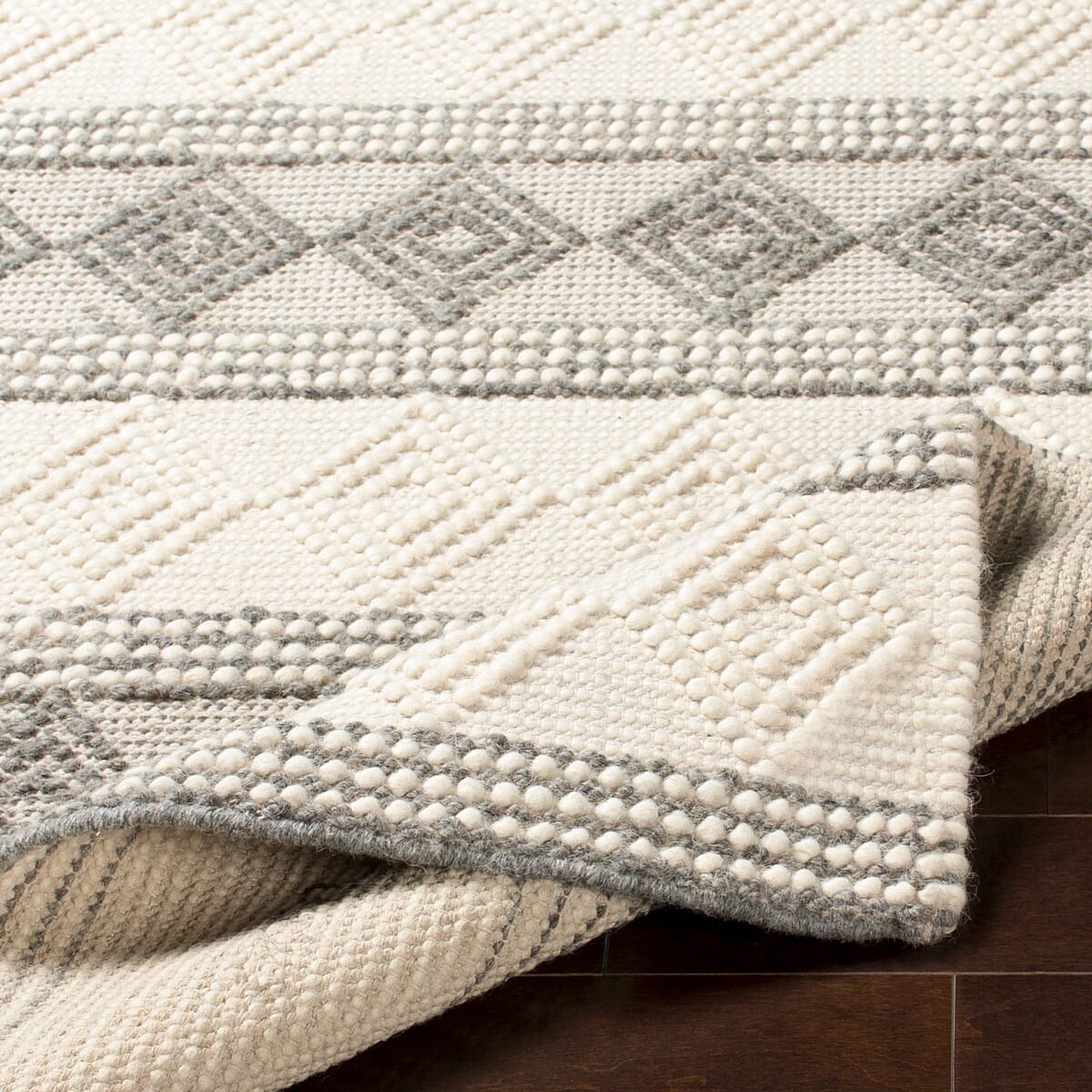 Surya Hygge Hyg-2300 Charcoal, White Rug.