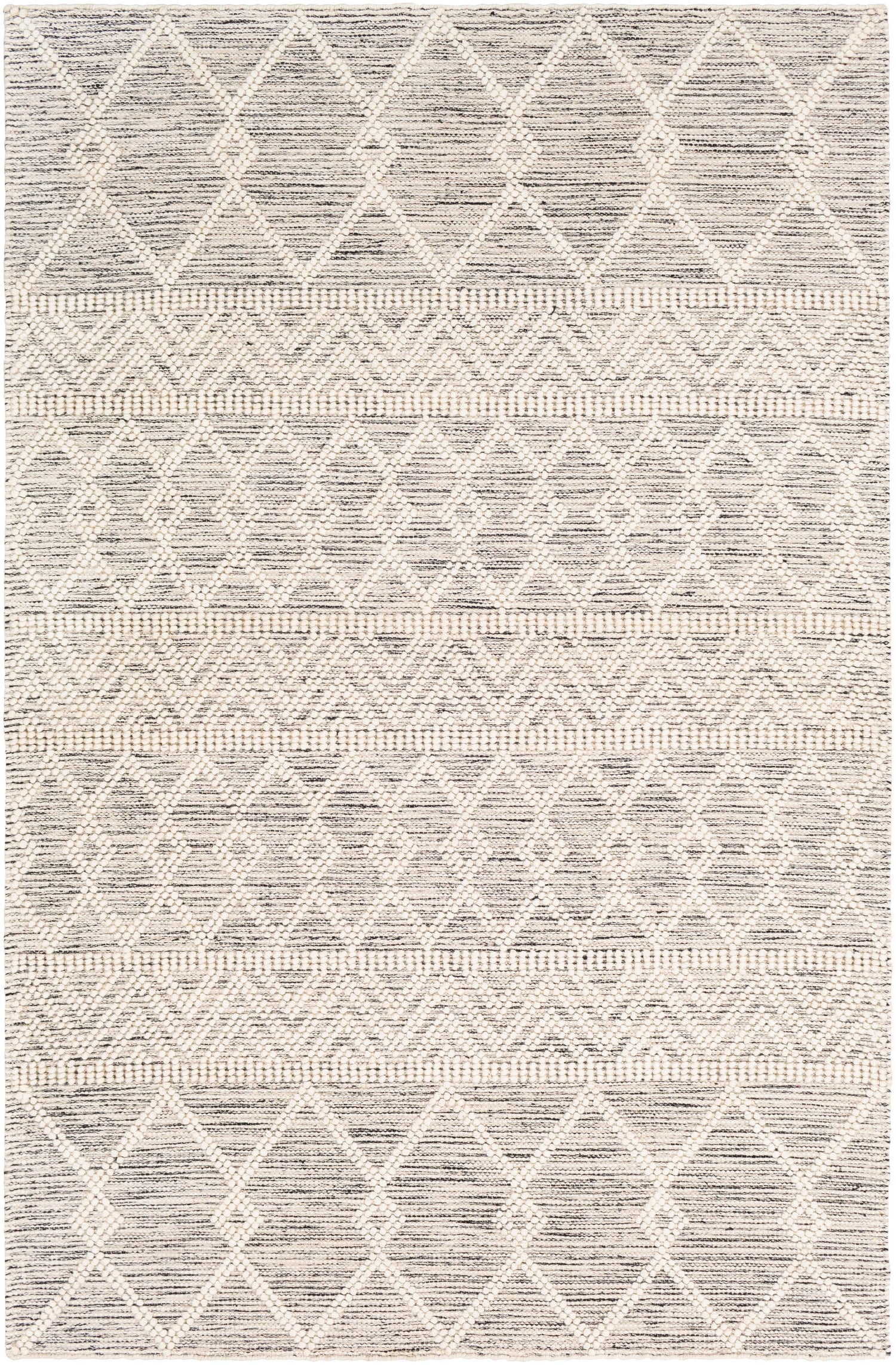 Surya Hygge Hyg-2305 Charcoal, White Rug.
