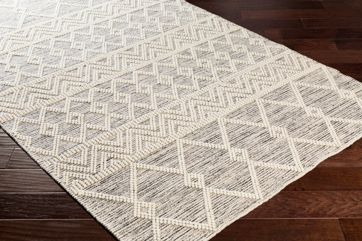 Surya Hygge Hyg-2305 Charcoal, White Rug.
