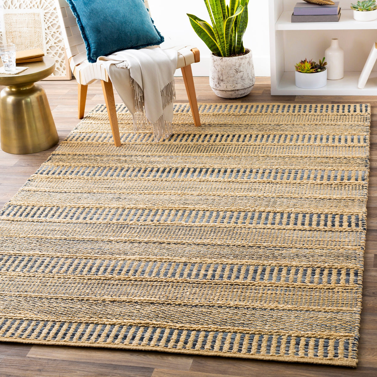 Surya Aria Iaa-1000 Denim, Navy, Cream Rugs.