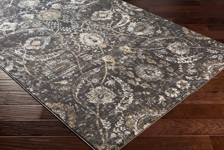 Surya Indigo Igo-2317 Black, Charcoal, Tan, Beige Rugs.