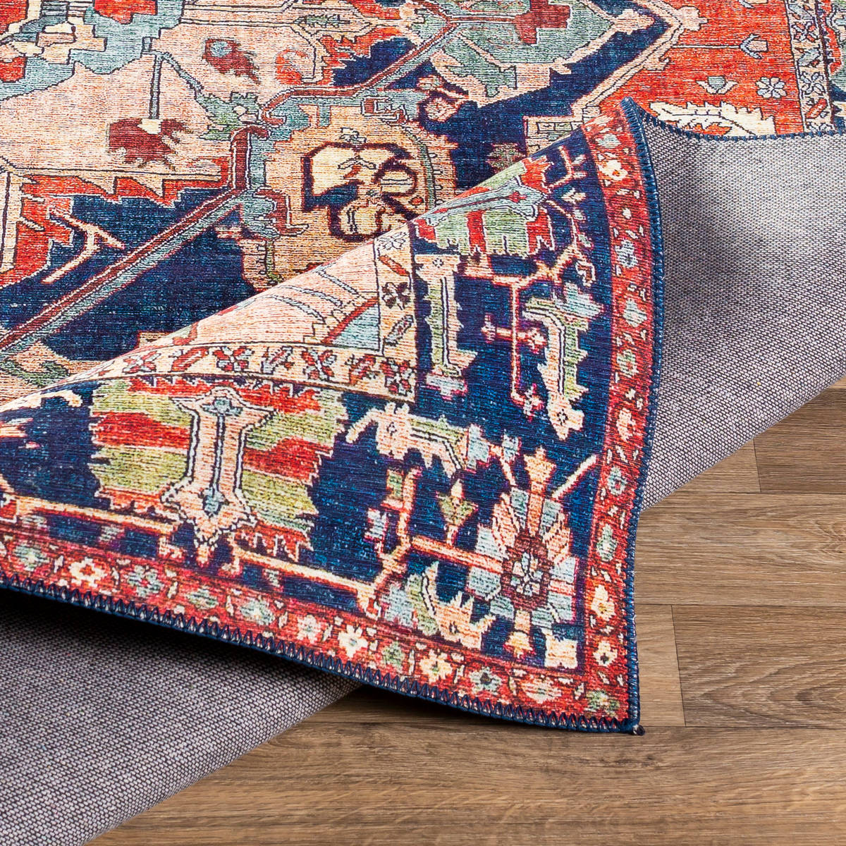 Surya Iris Irs-2308 Bright Red, Burnt Orange, Navy, Ice Blue Rugs.
