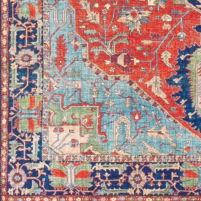 Surya Iris Irs-2308 Bright Red, Burnt Orange, Navy, Ice Blue Rugs.
