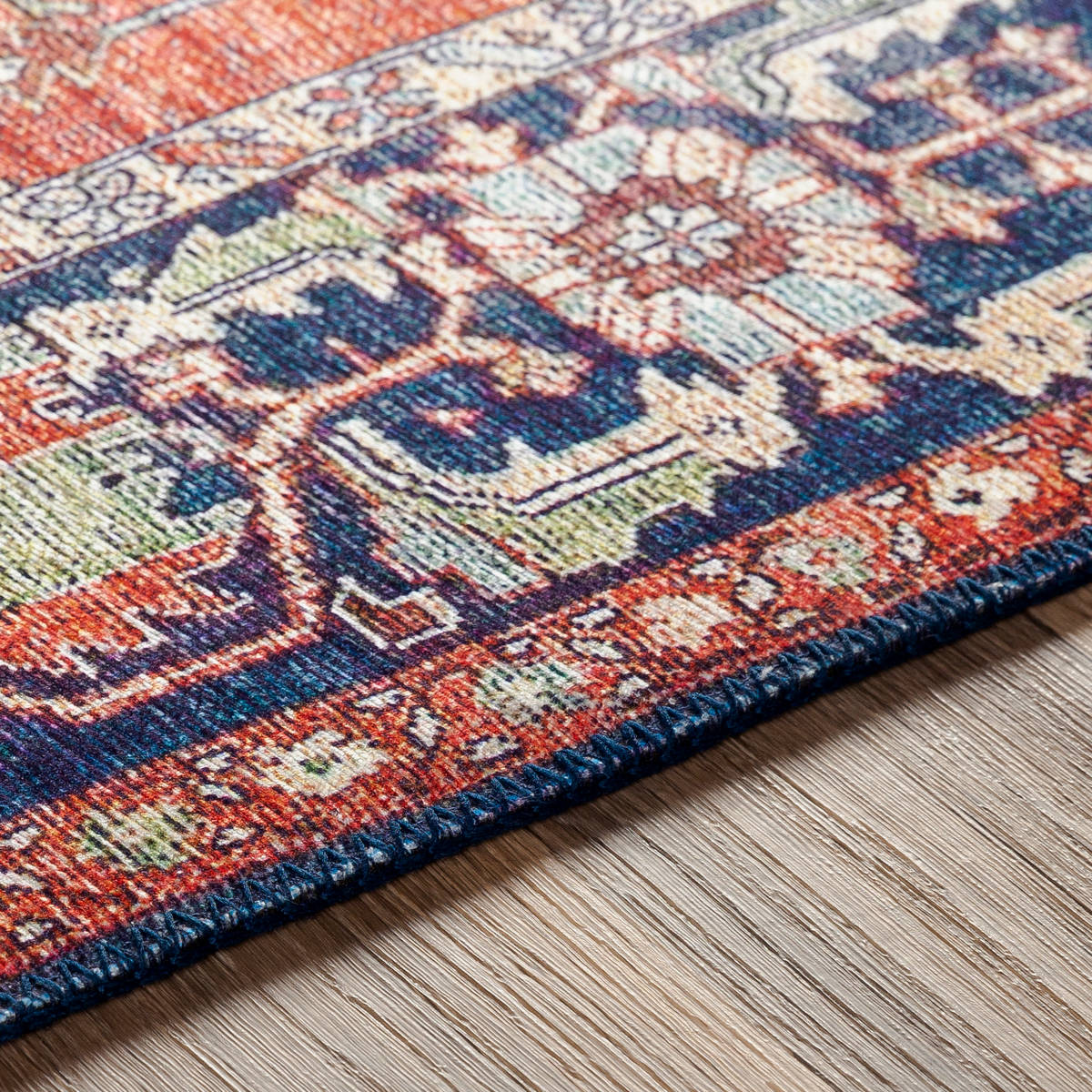 Surya Iris Irs-2308 Bright Red, Burnt Orange, Navy, Ice Blue Rugs.