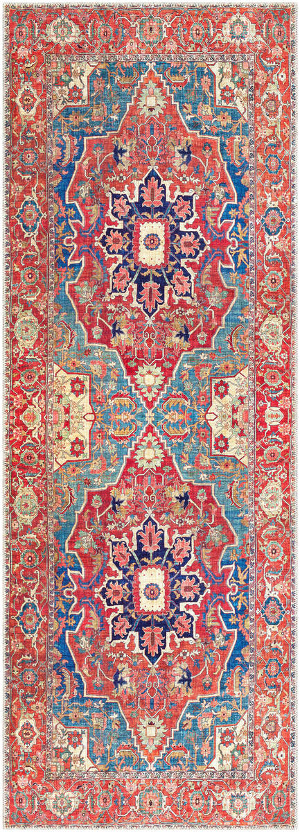Surya Iris Irs-2309 Burnt Orange, Bright Red, Ice Blue, Navy Rugs.