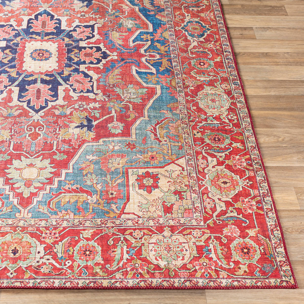 Surya Iris Irs-2309 Burnt Orange, Bright Red, Ice Blue, Navy Rugs.