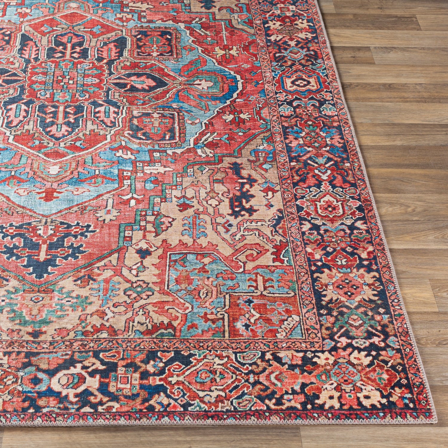 Surya Iris Irs-2310 Bright Red, Navy, Wheat, Ice Blue Rugs.