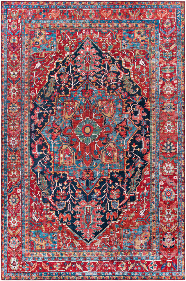 Surya Iris Irs-2316 Navy, Denim, Bright Red, Grass Green Rugs.