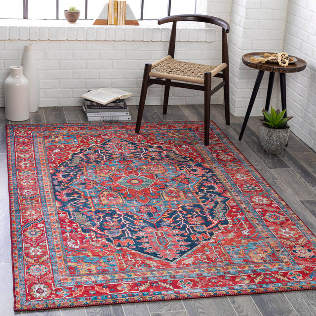 Surya Iris Irs-2316 Navy, Denim, Bright Red, Grass Green Rugs.