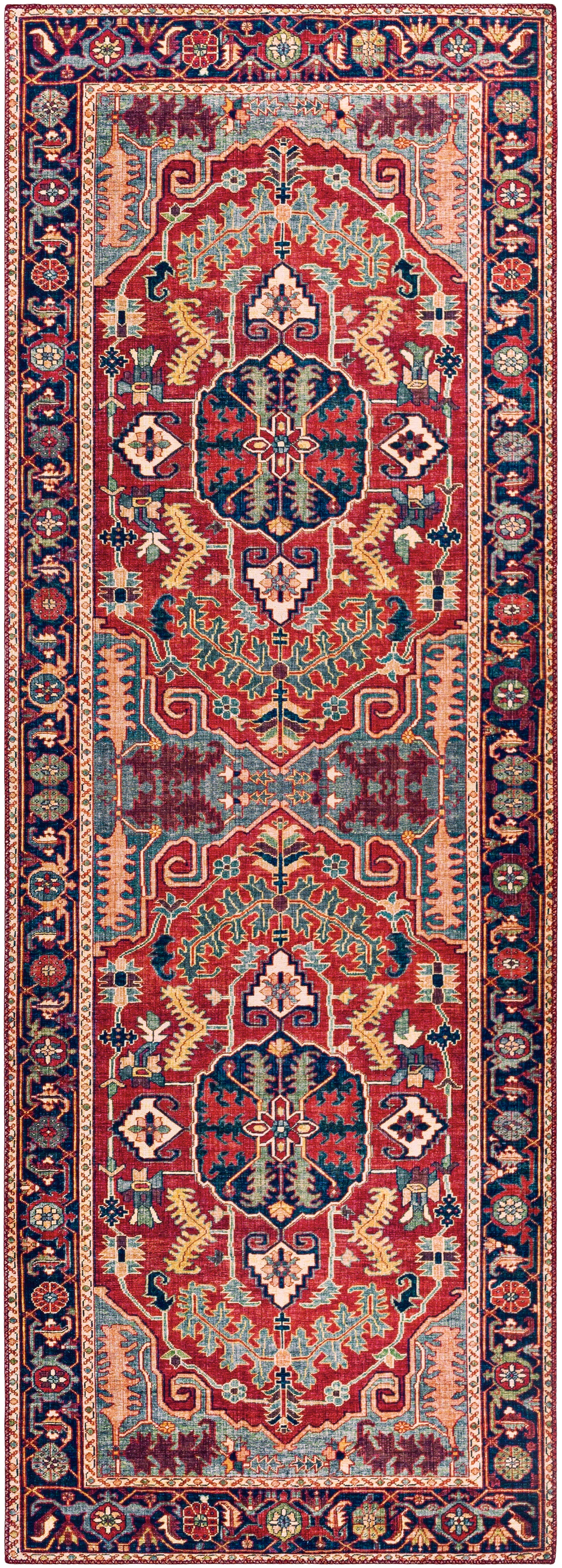 Surya Iris Irs-2317 Navy, Bright Red, Denim, Grass Green Rugs.