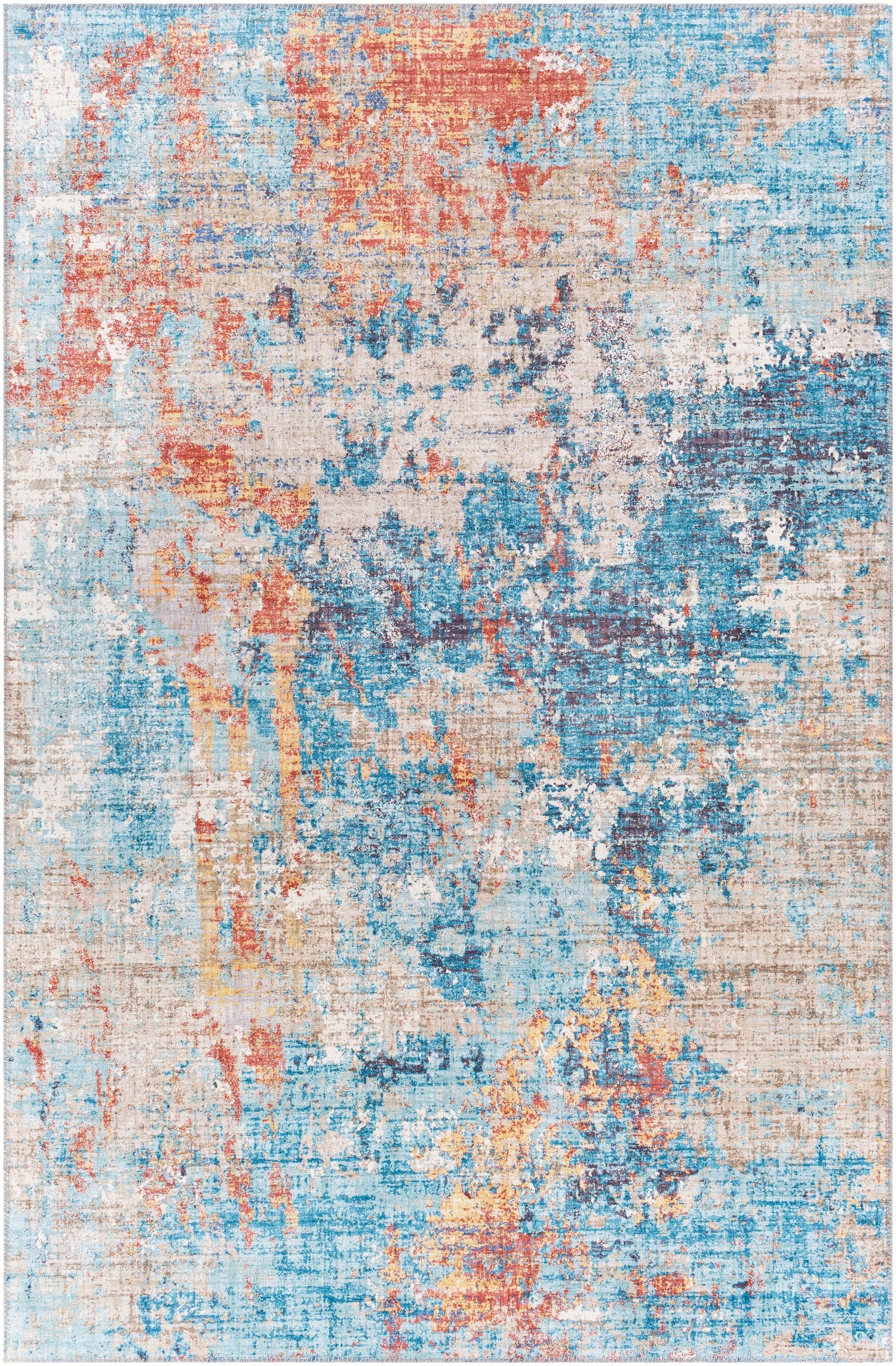 Surya Iris Irs-2318 Teal, Denim, Burnt Orange, Wheat Rugs.
