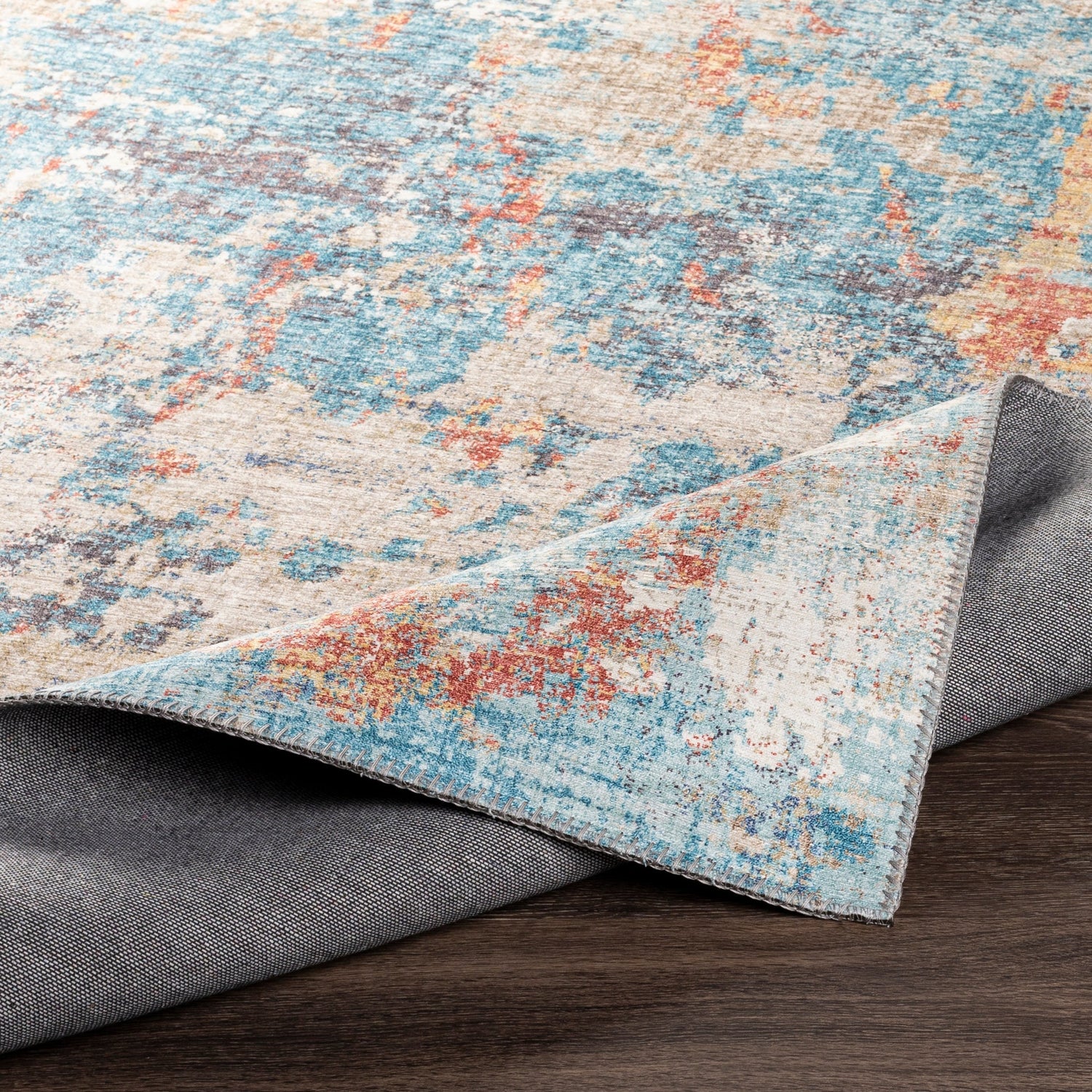 Surya Iris Irs-2318 Teal, Denim, Burnt Orange, Wheat Rugs.