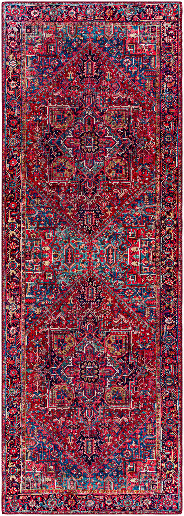 Surya Iris Irs-2330 Dark Blue, Red, Tan, Teal Rugs.