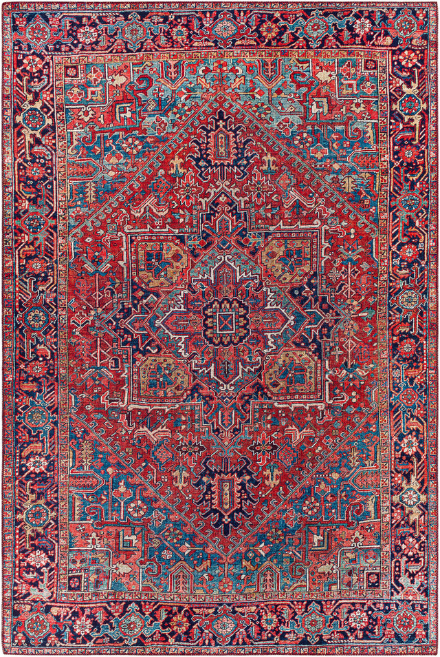 Surya Iris Irs-2330 Dark Blue, Red, Tan, Teal Rugs.