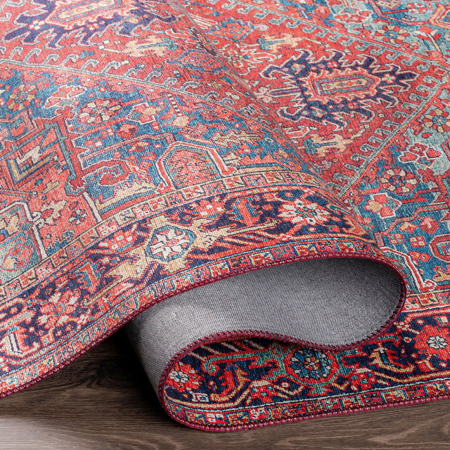Surya Iris Irs-2330 Dark Blue, Red, Tan, Teal Rugs.