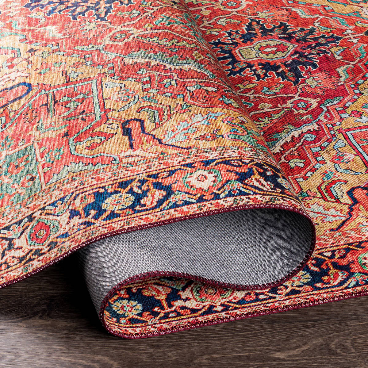 Surya Iris Irs-2343 Dark Blue, Dark Brown, Burnt Orange, Denim Rugs.