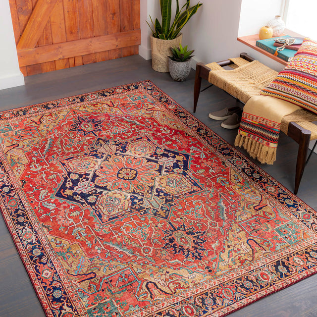 Surya Iris Irs-2343 Dark Blue, Dark Brown, Burnt Orange, Denim Rugs.