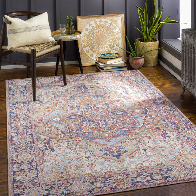 Surya Iris Irs-2360 Dark Brown, Tan, Dark Blue, Denim Rugs.