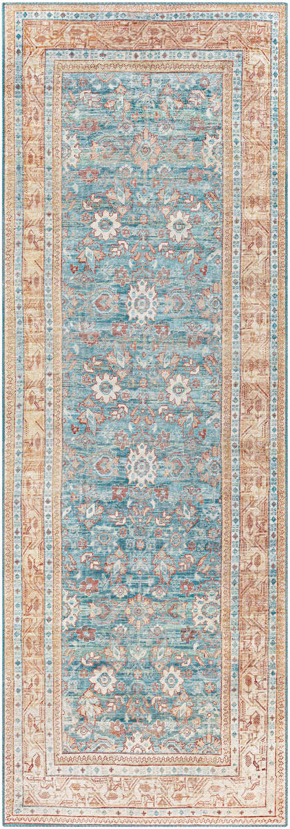 Surya Iris Irs-2365 Dark Blue, Denim, Grass Green, Burnt Orange Rugs.