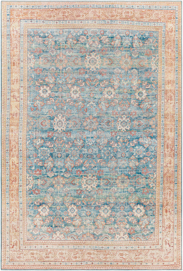 Surya Iris Irs-2365 Dark Blue, Denim, Grass Green, Burnt Orange Rugs.